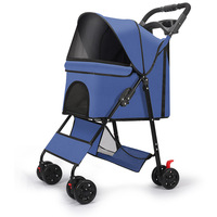 Poussette pliable de luxe légère et réglable à 4 roues pour animaux de compagnie (chats et chiens), approuvée par les compagnies aériennes, chariot de voyage étanche