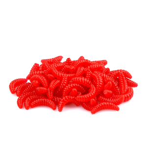 Señuelo de metal caliente con forma de cabeza, cebo vivo de 2 cm, imitación de lombriz biónica de cabeza roja, señuelos de PVC, cebo blando para lubina y brema - Product Image 6