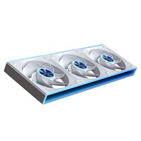 Ventilador de caja de PC upHere de 360 mm con aspas invertidas, ventilador ARGB PWM todo en uno blanco, sincronización con la placa base Infinity Mirror de 5V y 3 pines