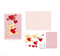 Kit de fabrication de cartes de vœux pour la Saint-Valentin, jouet artisanal mignon en forme d'ours et de cœur fait à la main pour enfants, ensemble d'artisanat artistique pour enfants pour un cadeau de la Saint-Valentin