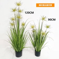 Bunga Buatan Rumput Cerah Bunga Padi Rumput Bawang Simulasi Tanaman Bunga Buluh Tahan UV Tahan Api Gaya Baru