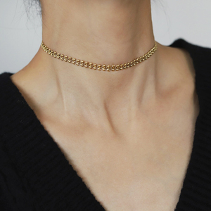 Collier ras du cou empilé en acier inoxydable plaqué or 18 carats pour femme, motif géométrique blé, chaîne tendance pour cadeaux élégants - Product Image 2