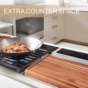 Planche à découper en bois artisanale avec poignée, surface huilée, pour trancher, couper en dés, servir, accessoire de cuisine durable pour la cuisine moderne - Product Image 4