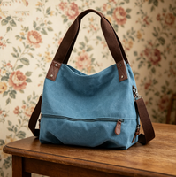 Tas Selempang Wanita Murah 100% Fashion, Bahan Kanvas, Resleting Tunggal, Lapisan Poliester, Gaya Dress, Tahan Air, Motif Huruf