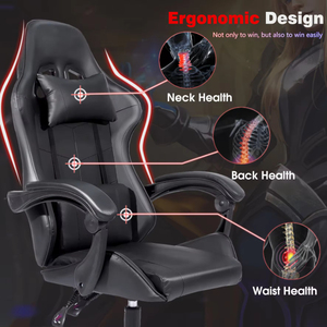 Venta al por mayor de fábrica de cuero PU Base de nailon Silla de Juegos de ordenador Silla de carreras Gamers Silla ergonómica cómoda para juegos - Product Image 5