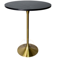 Vente directe d'usine haute ronde noir et or mdf balcon fil tables de bar à cocktails en acier inoxydable