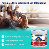 Poudre rafraîchissante pour l'haleine des animaux Pet Benefit 90g, aux algues, curcuma et persil, absorption rapide, sans céréales, complément de soin buccal sûr