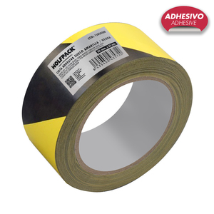 Cinta adhesiva para suelos amarilla/negra, 33 m x 50 mm. - Product Image 1