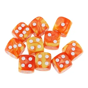 10pcs 16mm de duas cores opaco seis lados Spot Dice Jogos D6 D & D RPG Dice Straight Cup Bar Jogo KTV Entretenimento Suprimentos