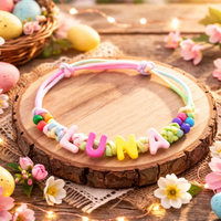 Collier personnalisé pour chiot et chat XS-XXL, collier pour chien avec nom personnalisé, collier pour animal de compagnie en paracorde réglable, couleurs pastel de Pâques