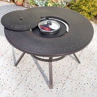 Ensemble table et chaises de salle à manger d'extérieur moderne en aluminium moulé, résistant aux UV, durable, avec coussins à séchage rapide pour entrepôt, hôtel, barbecue