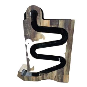 Soporte de exhibición de botella de licor de alimentación por gravedad de madera moderno, organizador de vodka de mesa, estante de venta al por menor de whisky para Bar, tiendas de conveniencia - Product Image 5