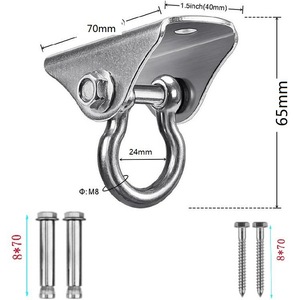 Ganchos colgantes de acero inoxidable 304 para hamaca de yoga, hebillas de fijación con anillo y tornillos - Product Image 3