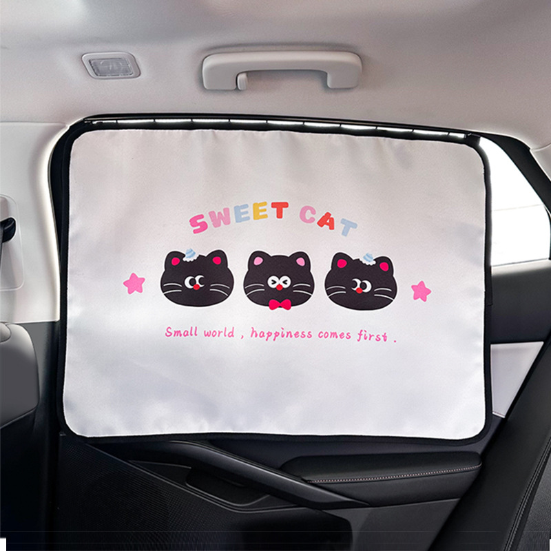 Cortinas de riel cuadrado - Gato negro