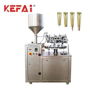 Máquina de sellado de prensado plegable de llenado de tubos de tinte de pelo de aluminio ungüento Alu rotatorio completamente automático KEFAI