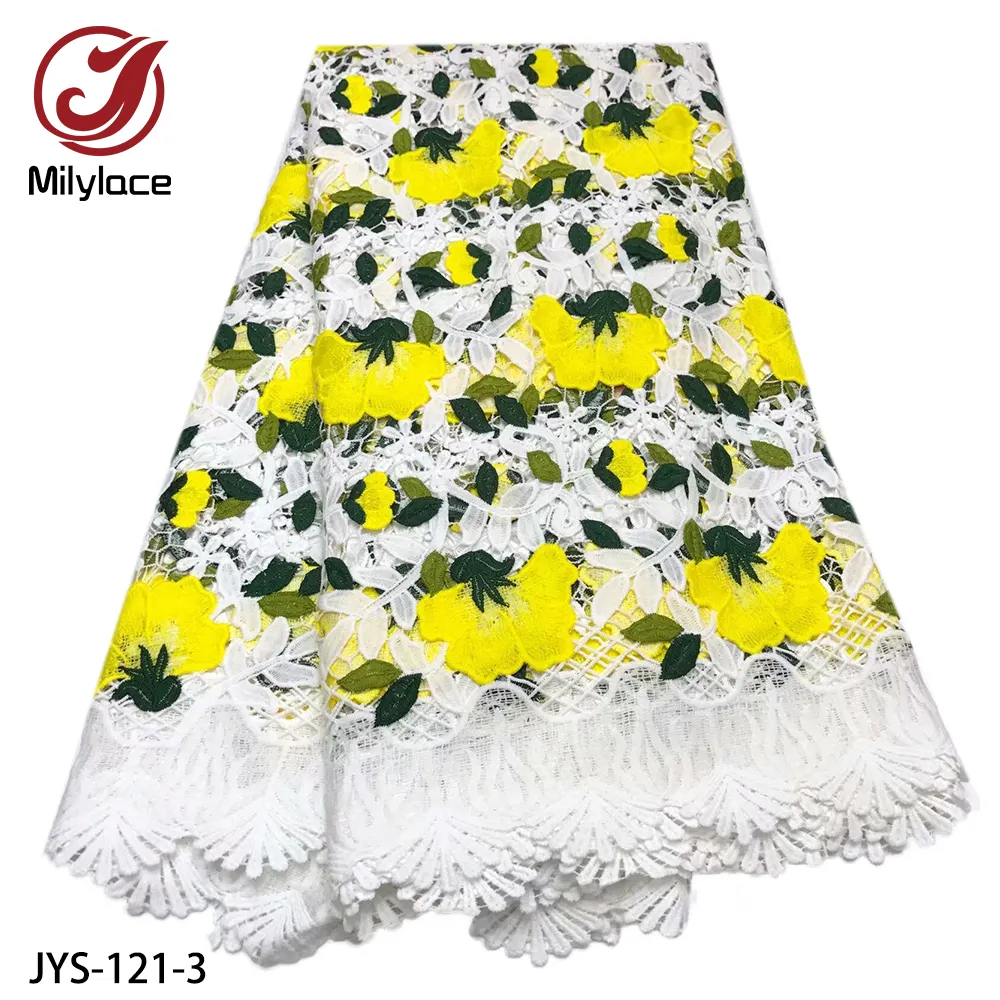 Mới Nhất Phi Mềm Váy Vải Nigeria Flower Pattern Guipure Dây Ren Vải