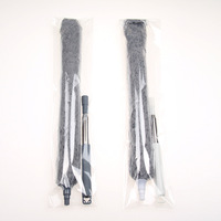 Plumeau en microfibre télescopique de 2.5m avec poignée en acier inoxydable extensible pour le nettoyeur de ventilateur de plafond de voiture et de maison
