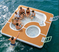 Île flottante gonflable NOVA en PVC de qualité commerciale avec option tente et piscine, garantie 1 an pour les vacances en famille
