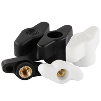 Écrou à poignée en plastique M3 M6 M8, écrou à oreilles en T, couleur noire, insert en laiton, écrou à pouce en T, entièrement fileté, autobloquant