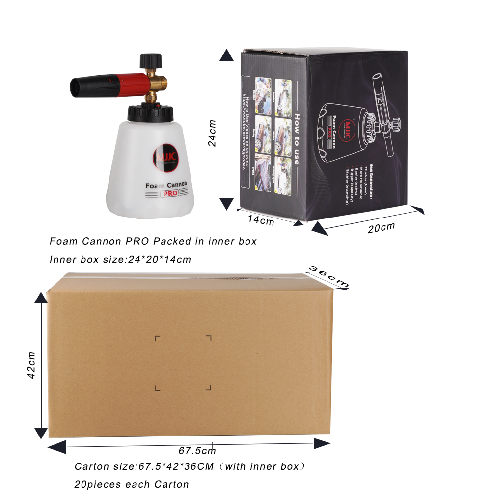 MJJC Snow Foam Cannon Pro for Pressure Washers - Eco-Friendly Foam