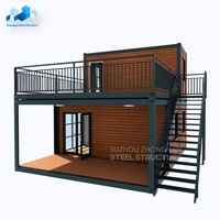 Zhongnan détachable 20 pieds mini boîtier de luxe ossature en acier maison mobile villa modulaire portable petite maison conteneur préfabriquée