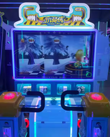 Simulateur de vélo à pièces pour enfants, jeu d'arcade de course, machine de jeu en métal et plastique, anglais, 2 joueurs, garantie 1 an
