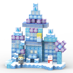 PX-master Guangdong Factory Wholesale Customizable Ice Snow Princess Castle World Assembly DIY Puzzle Set Magnetic Plastic ABS - Product Image 1
