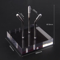 Chevalet de support de bloc d'affichage minéral acrylique transparent de bras en métal d'or avec la base