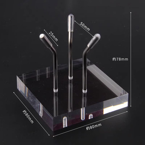 Vàng kim loại cánh tay rõ ràng Acrylic khoáng sản khối hiển thị đứng giá vẽ với cơ sở - Product Image 3