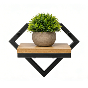 Étagère d'angle murale moderne en métal et bois, support pour <span class=keywords><strong>pot</strong></span> <span class=keywords><strong>de</strong></span> fleurs, étagère flottante pour la décoration du salon - Product Image 3