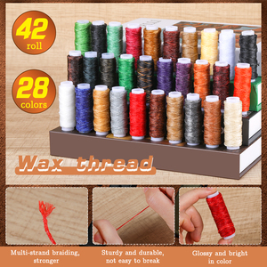 大きな目のステッチ針付きレザーソーイングツール、ワックス糸、DIYレザークラフト用レザーステッチングキット - Product Image 3