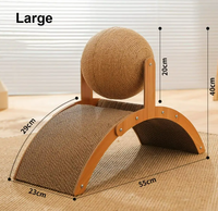 Boule à gratter interactive pour chat jouet pattes de meulage en bois résistant à l'usure Kitty grattoir corde en sisal grattoir pour chat