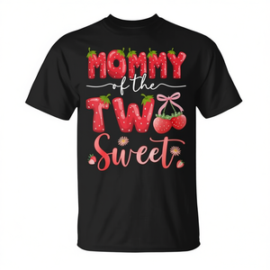 Camiseta de fresa para mamá de las dos niñas, para el segundo cumpleaños - Product Image 2