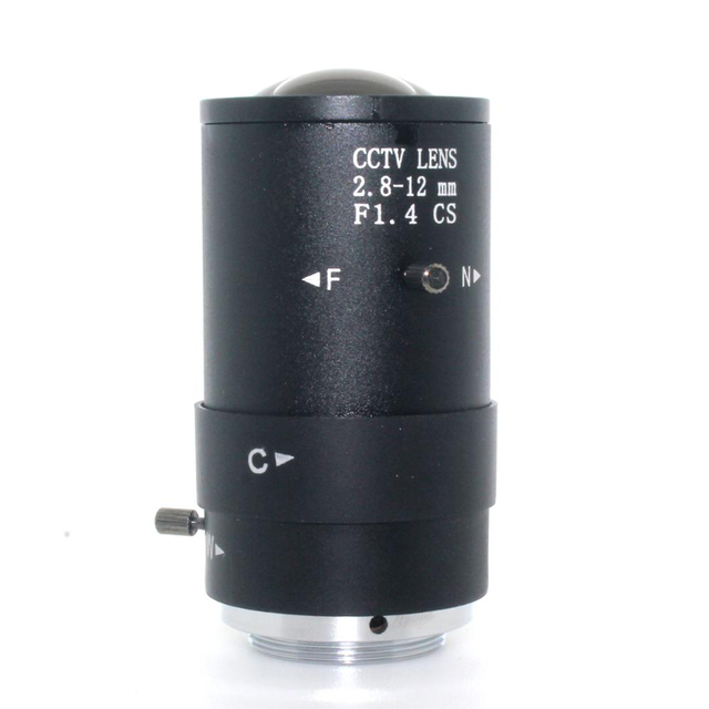 2.8-12mm CCTV Lens 1 Megapixel Security Camera Lens CS Mount Aperture F1.4, 1/3 Image Format Camera Lens