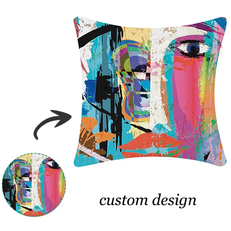 Sublimation vierge broderie imprimé soie décorative de noël décor de canapé de maison coussin taies d'oreiller personnalisé housse de coussin