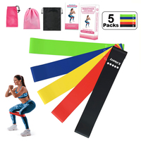 Bandas de Resistencia de TPE Seguras para la Piel con 5 Niveles, Bandas de Ejercicio No Tóxicas para Piel Sensible, Entrenamiento de Glúteos