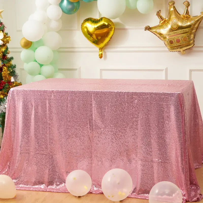 Sequin elegant rectangle lace table cloth christmas clothes for weddings decorations cheap tablecloths for Party