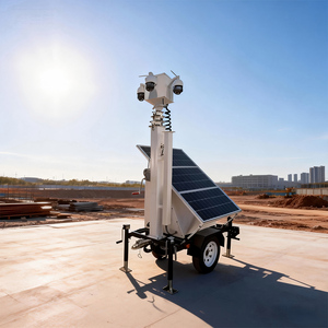 <span class=keywords><strong>Remorque</strong></span> de vidéosurveillance mobile à énergie solaire avec mât de 6 m et batterie de 1440 Wh, étanche, pour la sécurité des travaux civils - Product Image 1