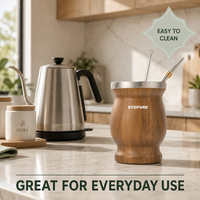 Mug isotherme à double paroi en acier inoxydable pour Yerba Maté et café, 9 oz, anti-brûlure, pour voyage et maison, coffret cadeau avec brosse de nettoyage