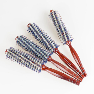 Cepillos de pelo redondos de nailon para peluquería, mezcla de cerdas de jabalí, cepillo de madera C002 - Product Image 1