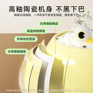 Nuovo grazioso Dispenser d'acqua elettrico in ceramica per cani gatti divertente disegno grande occhio con ciclo automatico adorabile stile nella confezione della scatola - Product Image 2