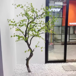 Arbre artificiel en fibre de verre en gros, style bois vieilli, fait main, réaliste, résistant aux UV, pour intérieur, fenêtre, vert, décoratif - Product Image 4