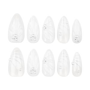 24 Pezzi di Unghie Finte Personalizzate con Colla per Unghie Finte, Unghie Finte a Pressione per Donne, Unghie Finte a Mandorla 3D - Product Image 4