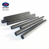Teknologi Pembungkus Pipa Tabung Isolasi Panas Serat Karbon 3K Kustom Ringan Berkekuatan Tinggi 5mm-30mm untuk Joran Pancing