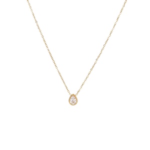 Collar Minimalista con una Sola Piedra en Forma de Lágrima para Mujer, Acero Inoxidable, Circonia, Collar con una Piedra de Diamante en Forma de Gota de Agua - Product Image 5