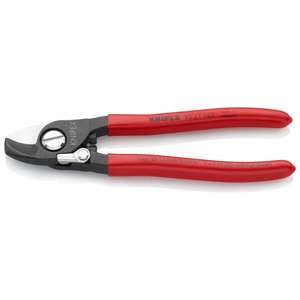 KNIPEX - 95 21 165 SB Coupe-câbles bruni, poignées avec revêtement plastique, ressort d'ouverture interne, COUPE protégée et captive - Product Image 1