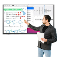 Tableau Blanc Interactif Intelligent AI 86 Pouces Direct Usine, Tableau Interactif Android/Windows 8+128G 4K pour l'Éducation