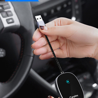 Boîtier CarPlay AI portable double mode filaire/sans fil avec WiFi intégré, adaptateur multifonctionnel d'interconnexion véhicule, faible latence