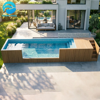 Piscine Conteneur en Fibre de Verre Hors Sol Personnalisée pour Famille, Grande Piscine Jacuzzi Spa de Luxe pour Resort, 20ft 40ft, Résistante aux UV