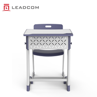 Ensemble bureau et chaise d'école réglables en hauteur Leadcom L-E11, table et chaise en plastique PP pour élèves des classes primaires et secondaires